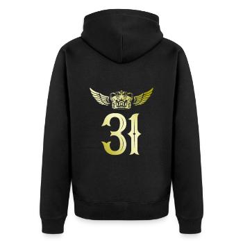 31 Couronne numérique - Veste à capuche bio Premium Unisexe - noir - Dos - Nico (187cm)