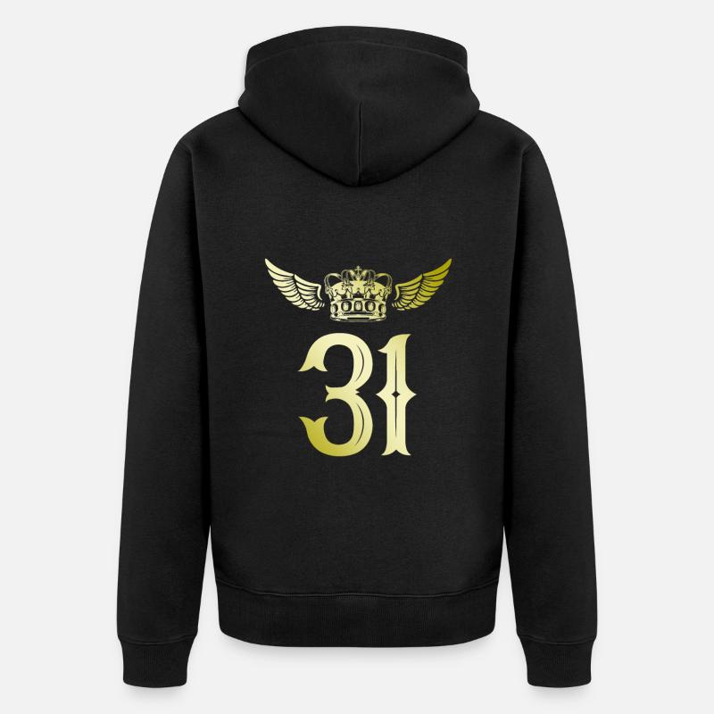 31 Couronne numérique - Veste à capuche bio Premium Unisexe - noir