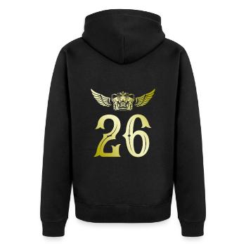 26 Couronne numérique - Veste à capuche bio Premium Unisexe - noir - Dos - Nico (187cm)