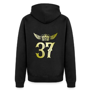 37 Couronne numérique - Veste à capuche bio Premium Unisexe - noir - Dos - Nico (187cm)