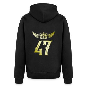 47 Couronne numérique - Veste à capuche bio Premium Unisexe - noir - Dos - Nico (187cm)