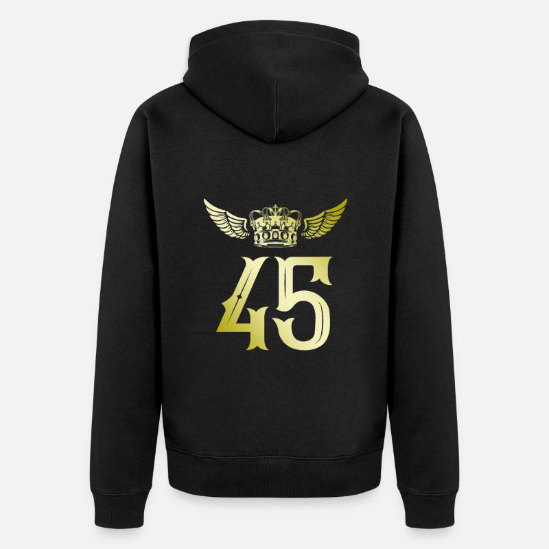 45 Couronne numérique - Veste à capuche bio Premium Unisexe - noir