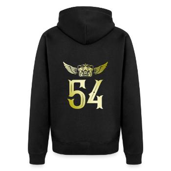 54 Couronne de numéros - Veste à capuche bio Premium Unisexe - noir - Dos - Nico (187cm)