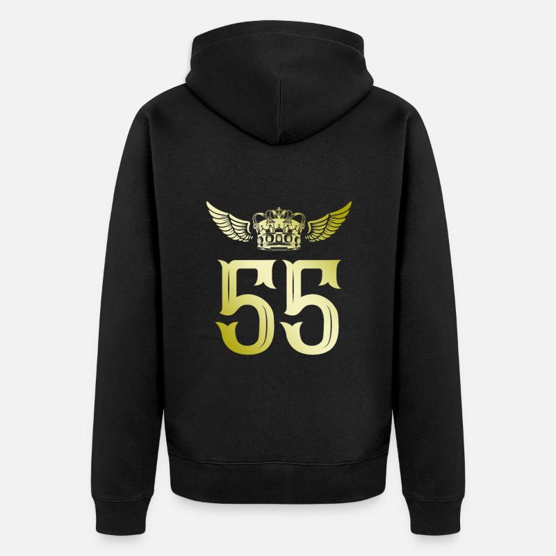 55 Couronne numérique - Veste à capuche bio Premium Unisexe - noir