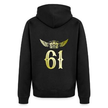 61 Couronne numérique - Veste à capuche bio Premium Unisexe - noir - Dos - Nico (187cm)