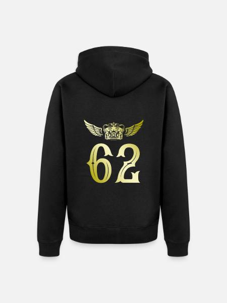62 Couronne numérique - Veste à capuche bio Premium Unisexe - noir