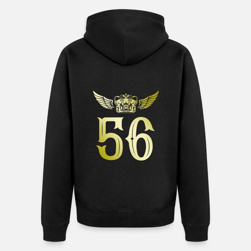 56 Couronne numérique - Veste à capuche bio Premium Unisexe - noir