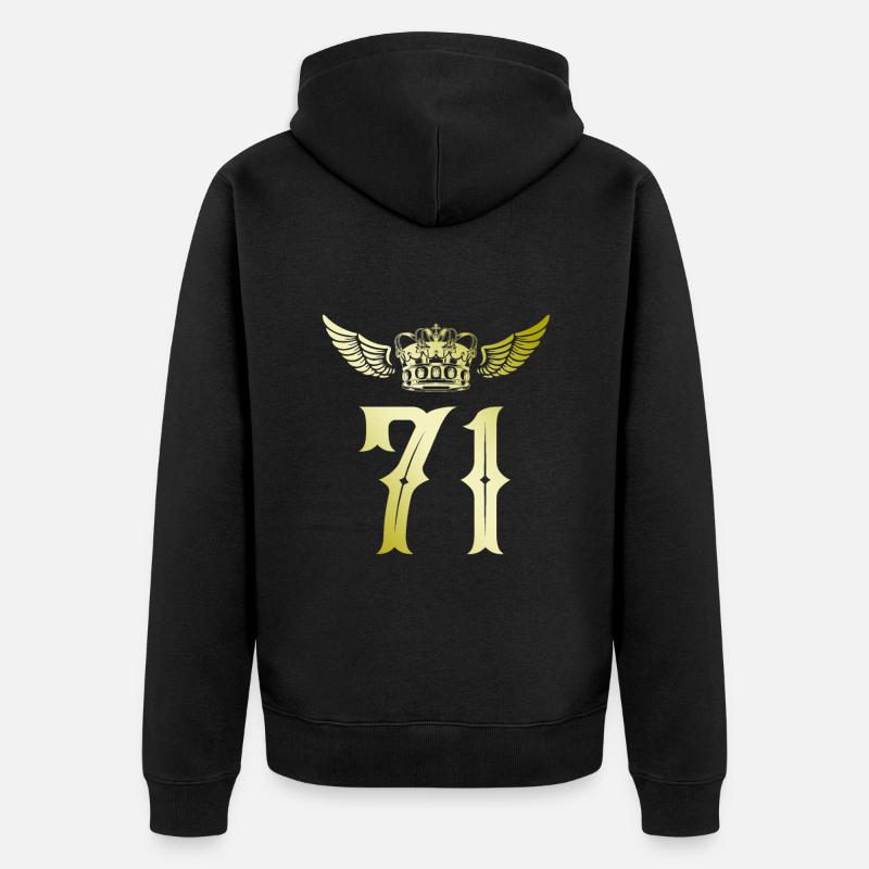 71 Couronne numérique - Veste à capuche bio Premium Unisexe - noir