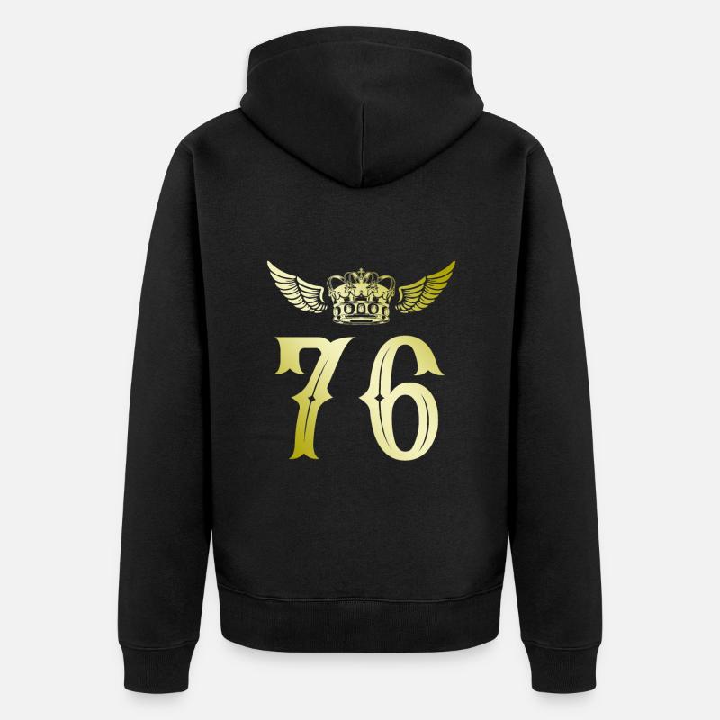 76 Couronne numérique - Veste à capuche bio Premium Unisexe - noir
