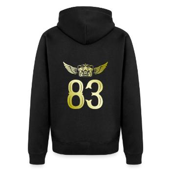 83 Couronne numérique - Veste à capuche bio Premium Unisexe - noir - Dos - Nico (187cm)
