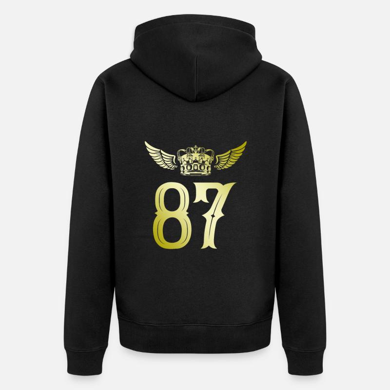 87 Couronne numérique - Veste à capuche bio Premium Unisexe - noir