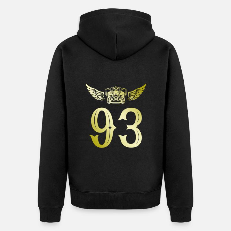 93 Couronne numérique - Veste à capuche bio Premium Unisexe - noir