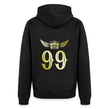99 Couronne numérique - Veste à capuche bio Premium Unisexe - noir - Dos - Nico (187cm)