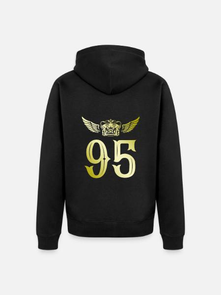 95 Couronne numérique - Veste à capuche bio Premium Unisexe - noir