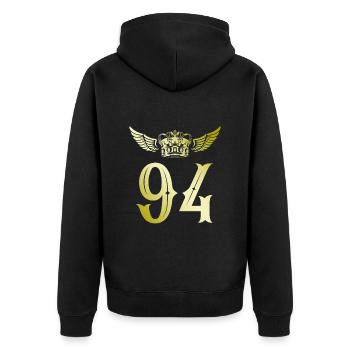 94 Couronne numérique - Veste à capuche bio Premium Unisexe - noir - Dos - Nico (187cm)