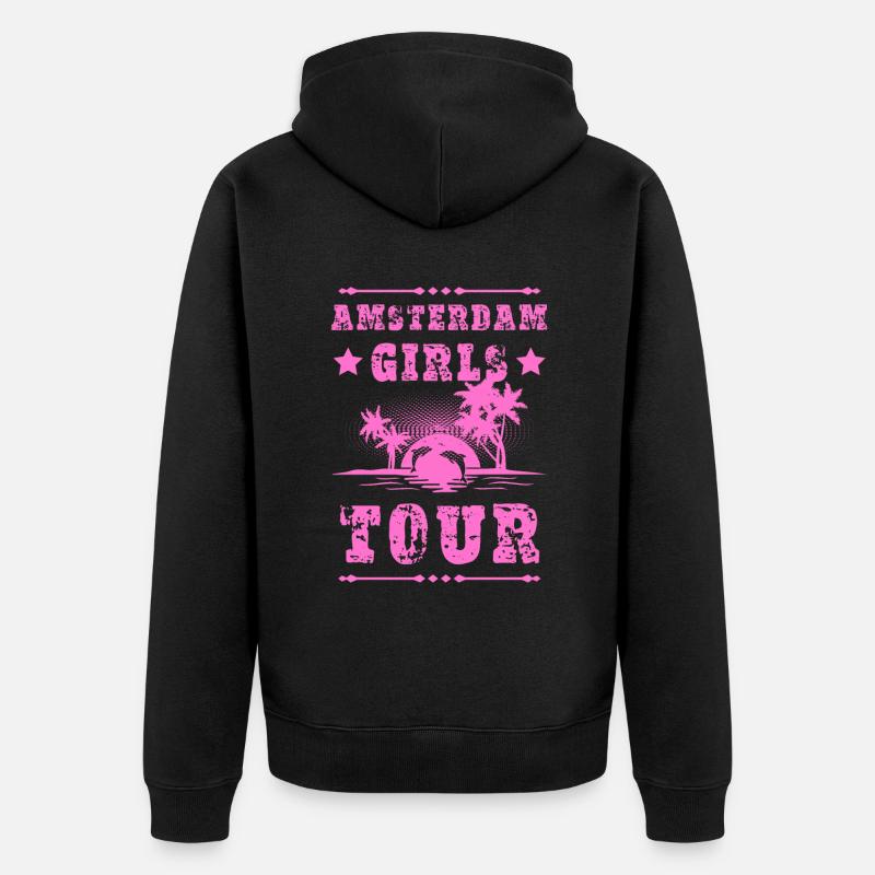 Visite des filles d’Amsterdam - Veste à capuche bio Premium Unisexe - noir