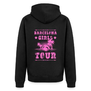 Visite des filles de Barcelone - Veste à capuche bio Premium Unisexe - noir - Dos - Nico (187cm)