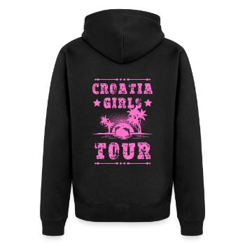 Tournée des filles en Croatie - Veste à capuche bio Premium Unisexe - noir - Dos - Nico (187cm)