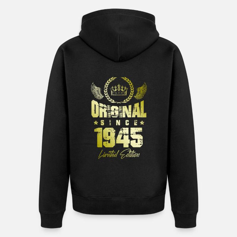 Édition limitée 1945 - Veste à capuche bio Premium Unisexe - noir