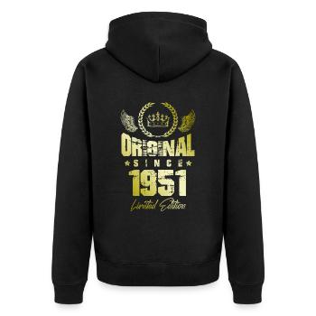 Édition limitée 1951 - Veste à capuche bio Premium Unisexe - noir - Dos - Nico (187cm)