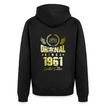 Édition limitée 1961 - Veste à capuche bio Premium Unisexe - noir - Dos - Nico (187cm)