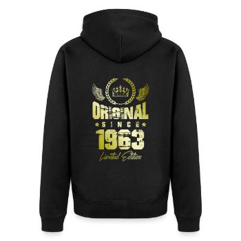 1963 limited edition - Unisex Premium Organic Zip Hoodie - black - Back - Nico (187cm)