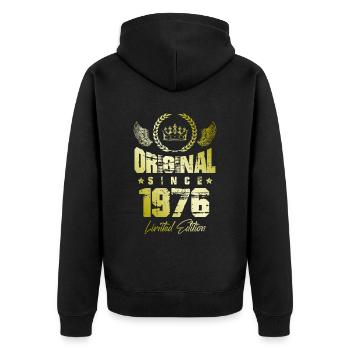 Édition limitée 1976 - Veste à capuche bio Premium Unisexe - noir - Dos - Nico (187cm)
