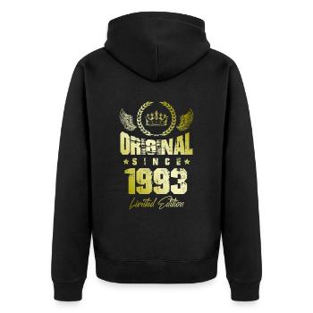 Édition limitée 1993 - Veste à capuche bio Premium Unisexe - noir - Dos - Nico (187cm)