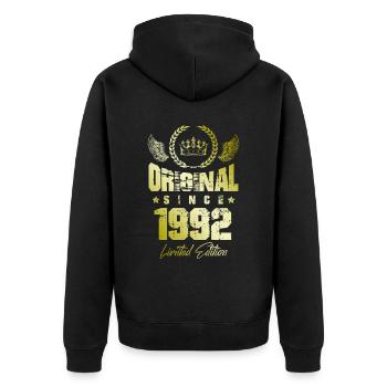 Édition limitée 1992 - Veste à capuche bio Premium Unisexe - noir - Dos - Nico (187cm)