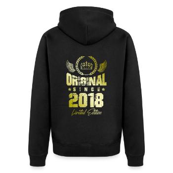 Édition limitée 2018 - Veste à capuche bio Premium Unisexe - noir - Dos - Nico (187cm)