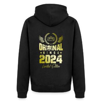Édition limitée 2024 - Veste à capuche bio Premium Unisexe - noir - Dos - Nico (187cm)
