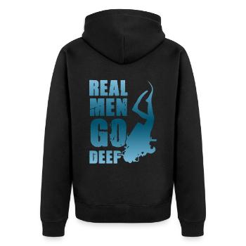 diving fun - Unisex Premium Organic Zip Hoodie - black - Back - Nico (187cm)