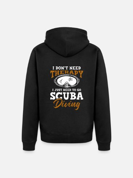 scuba diving therapy - Unisex Premium Organic Zip Hoodie - black