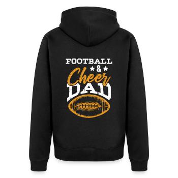 football cheerleading papa - Unisex Premium Bio Zip Hoodie - Schwarz - Hinten - Nico (187cm)