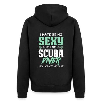 plongée sous-marine sexy - Veste à capuche bio Premium Unisexe - noir - Dos - Nico (187cm)