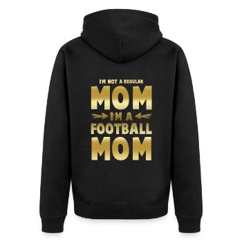 football mom mama - Unisex Premium Bio Zip Hoodie - Schwarz - Hinten - Nico (187cm)