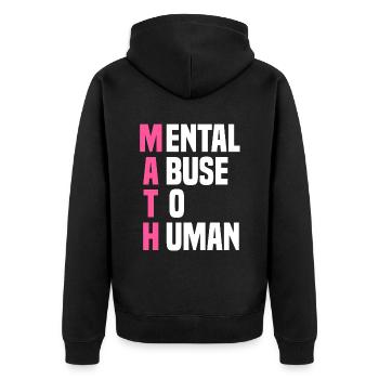 mathematics - Unisex Premium Organic Zip Hoodie - black - Back - Nico (187cm)