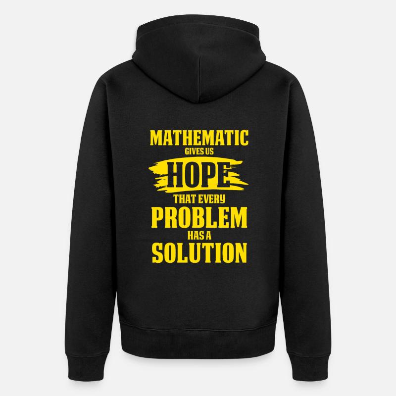 mathematik spruch - Unisex Premium Bio Zip Hoodie - Schwarz
