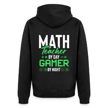 professeur de mathématiques et joueur - Veste à capuche bio Premium Unisexe - noir - Dos - Nico (187cm)