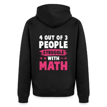 mathematics learning - Unisex Premium Organic Zip Hoodie - black - Back - Nico (187cm)