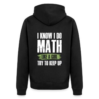 filles en mathématiques - Veste à capuche bio Premium Unisexe - noir - Dos - Nico (187cm)