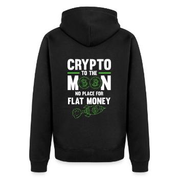 argent bitcoin - Veste à capuche bio Premium Unisexe - noir - Dos - Nico (187cm)