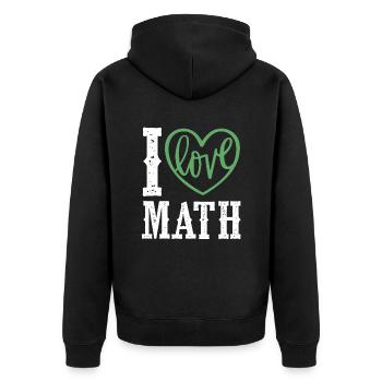 I love mathematics - Unisex Premium Organic Zip Hoodie - black - Back - Nico (187cm)