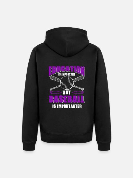 baseball funny saying - Unisex Premium Organic Zip Hoodie - black