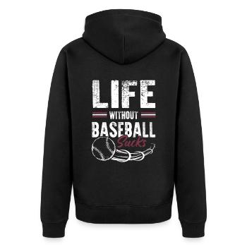 vivre sans baseball - Veste à capuche bio Premium Unisexe - noir - Dos - Nico (187cm)