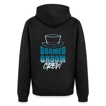 groom crew - Unisex Premium Organic Zip Hoodie - black - Back - Nico (187cm)