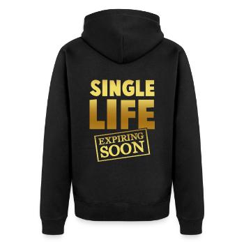 single leben bräutigam - Unisex Premium Bio Zip Hoodie - Schwarz - Hinten - Nico (187cm)