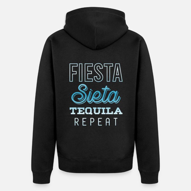 fiesta sieta tequila repeat - Unisex Premium Bio Zip Hoodie - Schwarz