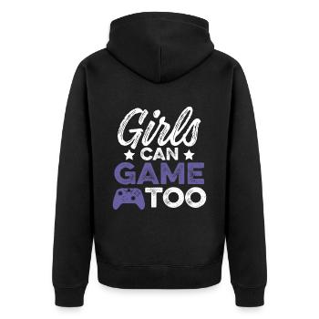 fille gamer fille - Veste à capuche bio Premium Unisexe - noir - Dos - Nico (187cm)
