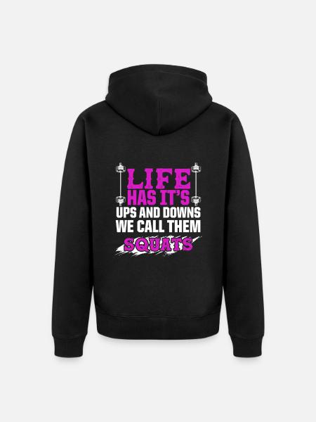 squats fitness - Unisex Premium Organic Zip Hoodie - black